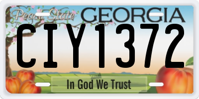 GA license plate CIY1372