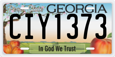 GA license plate CIY1373