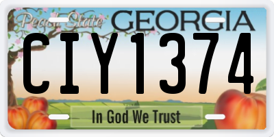GA license plate CIY1374