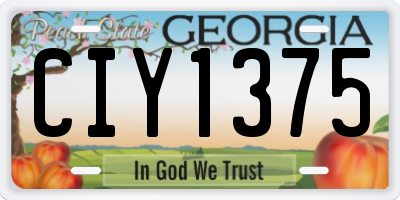 GA license plate CIY1375