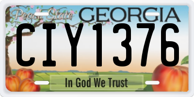 GA license plate CIY1376