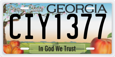 GA license plate CIY1377