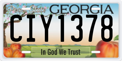 GA license plate CIY1378
