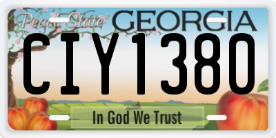 GA license plate CIY1380