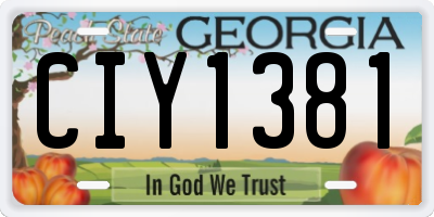 GA license plate CIY1381