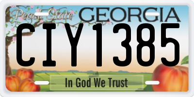 GA license plate CIY1385