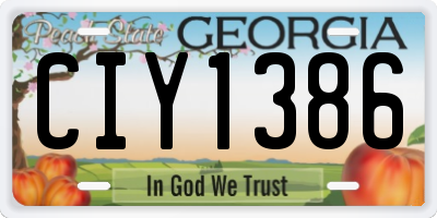 GA license plate CIY1386