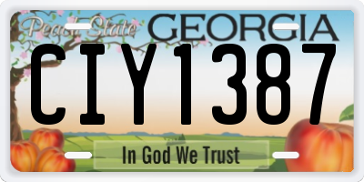 GA license plate CIY1387