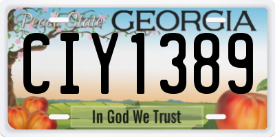 GA license plate CIY1389