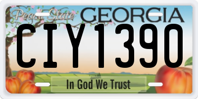 GA license plate CIY1390