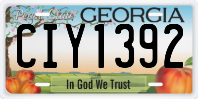 GA license plate CIY1392