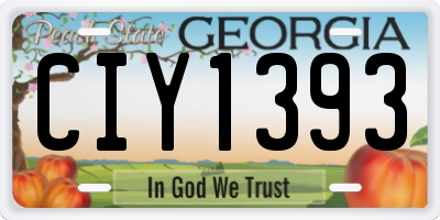 GA license plate CIY1393