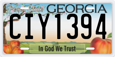 GA license plate CIY1394