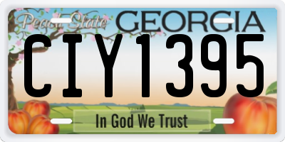 GA license plate CIY1395
