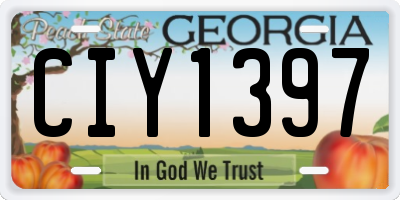 GA license plate CIY1397