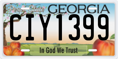 GA license plate CIY1399