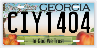 GA license plate CIY1404