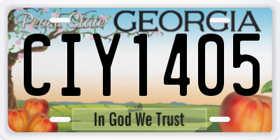 GA license plate CIY1405