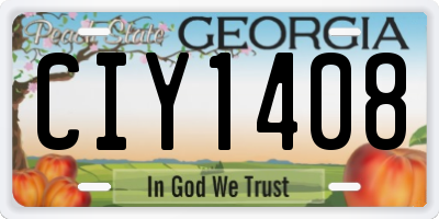 GA license plate CIY1408