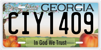 GA license plate CIY1409