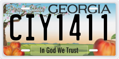 GA license plate CIY1411