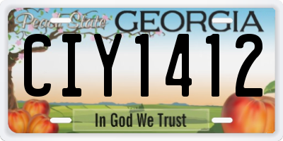 GA license plate CIY1412