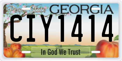 GA license plate CIY1414