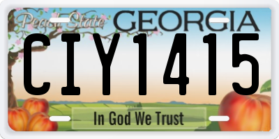 GA license plate CIY1415