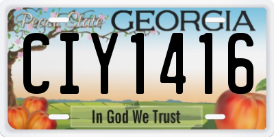 GA license plate CIY1416