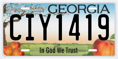 GA license plate CIY1419