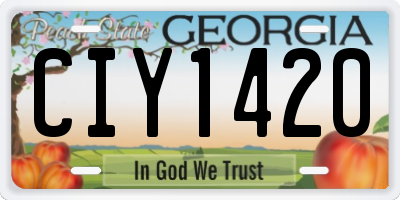 GA license plate CIY1420