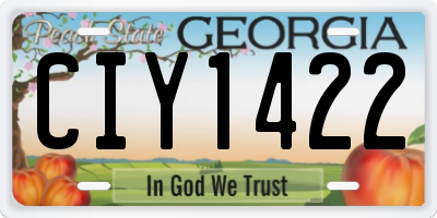 GA license plate CIY1422