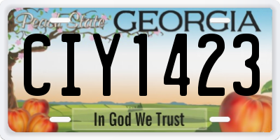 GA license plate CIY1423