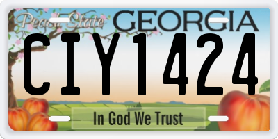 GA license plate CIY1424