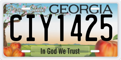 GA license plate CIY1425