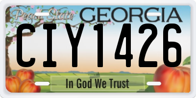 GA license plate CIY1426