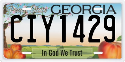 GA license plate CIY1429