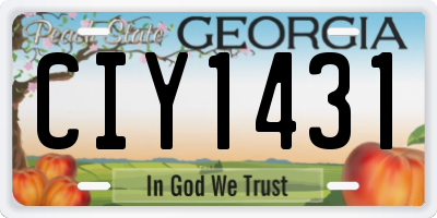 GA license plate CIY1431