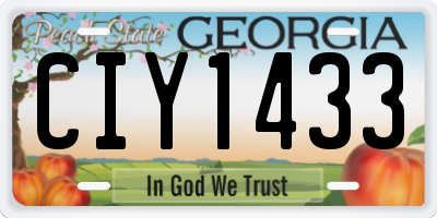 GA license plate CIY1433