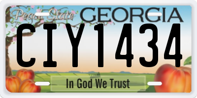 GA license plate CIY1434