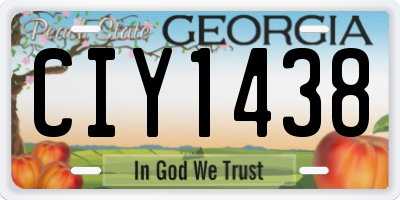 GA license plate CIY1438