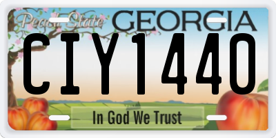 GA license plate CIY1440