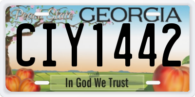 GA license plate CIY1442