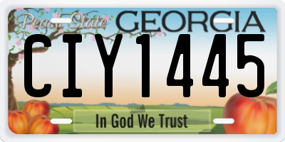 GA license plate CIY1445