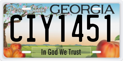 GA license plate CIY1451
