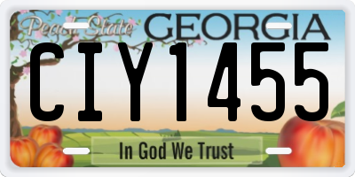 GA license plate CIY1455