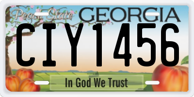 GA license plate CIY1456