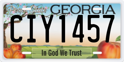 GA license plate CIY1457