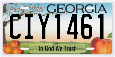 GA license plate CIY1461