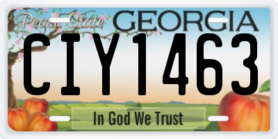 GA license plate CIY1463
